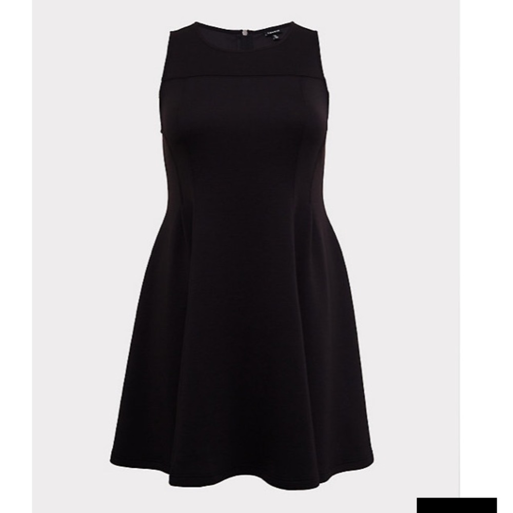 Torrid black scuba knit fluted dress 12